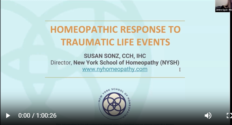 The Homeopathic Response to Traumatic Life Events